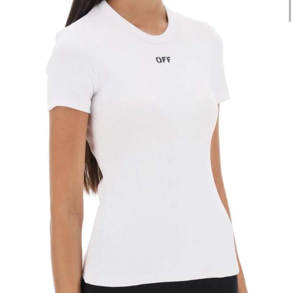 OFF-WHITE RIBBED LOGO TSHIRT (BRAND NEW W/TAGS)